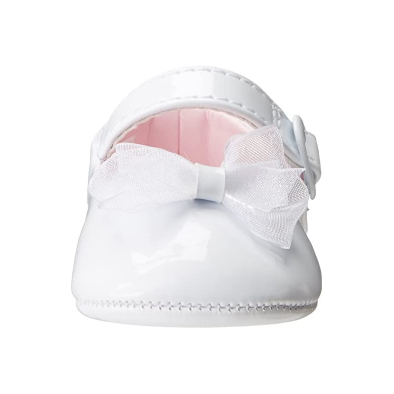 Baby Deer Patent SM with Bow Mary Jane (Infant), White,