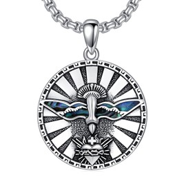 ANGSAU Holy Spirit Dove Necklace Sterling Silver Sacred Heart Pendant Necklace Jesus Christian Jewelry Gift for Men Women