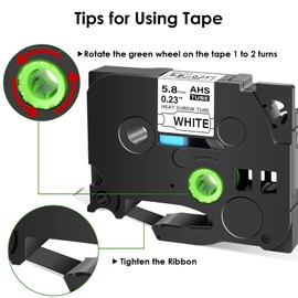 Cruxer 2-Pack Compatible with Brother HSE211 HS2-211 AHS 211 Heat Shrink Tube, Label Tape Black on White for PT-E300 PT-D400 PT-D450 PT-E300 PT-E500 PT-P750WVP Label Maker, 0.23''x 4.92ft, 5.8mm