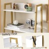 Costway 2-in-1 Vanity Table Set Flip Top Mirror Ladder Storage