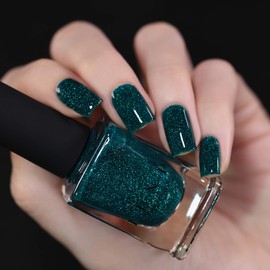 ILNP Cheers - Creamy Forest Blue-Green Holographic Nail Polish, Chip Resistant, 7-Free, Non-Toxic, Vegan, Cruelty Free, 12ml