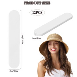 12 Pcs Hat Reducing Tape Hat Size Reducer Foam Reducing Tape for Hats and Caps Hats Tape Caps Sweatband Hat Sizing Tape for Men and Women (White)