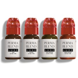Perma Blend Luxe - Eyebrow Medium Set with Java, Coffee, Foxy Brown & True Copper - Brown Permanent Eyebrow Pigment Kit - Vegan & Cruelty-Free - 4 Count (0.5 oz each)