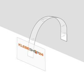 KLEBESHOP24 Shelf Wobbler Rectangular | Transparent | 15 mm x 150 mm | Various Packaging Units | for e.g. Sales Signs, Signs or Decorations / Pack of 100