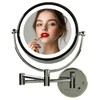 OVENTE 9" Lighted Wall Mount Makeup Mirror with 1X/7X Magnification,