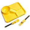 Dinneractive Dining Set For Kids - 3PC Yellow Firefighter Dinnerware
