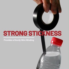 HomeBerg Black Electrical Tape - 19mm x 10m - Moisture and Heat Resistant Tape, PVC Strong Self Adhesion, Multipurpose Electrical Black Insulation Tape for Electrical Wires, DIY (Black, 1 Pack)