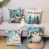 Fjfz Winter Wishes Owl Raccoon Decorative Throw Pillow Covers 18