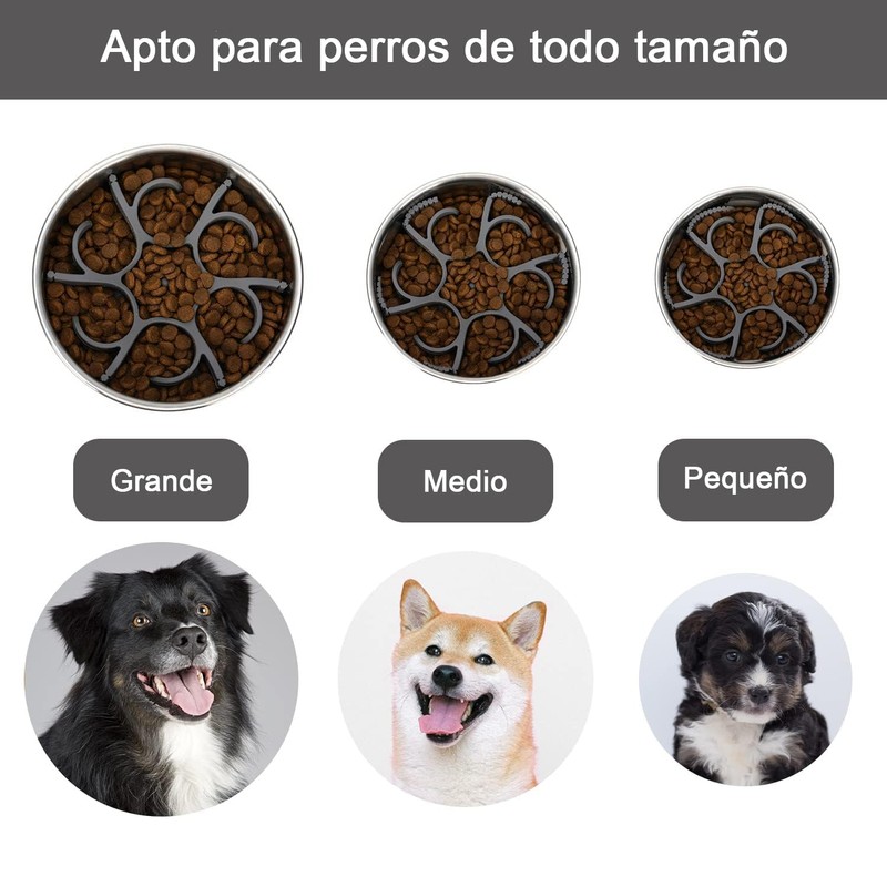 KOMPORY Plato para Perro Alimentación Lenta, Cuenco de Comida Lenta