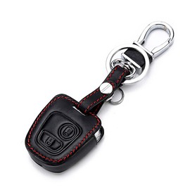 Happyit Leather Car Key Cover Button Remote Key