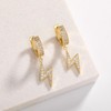 TOPGRILLZ Lightning Bolt Dangle Earrings 14K Gold 5A+ Cubic Zirconia