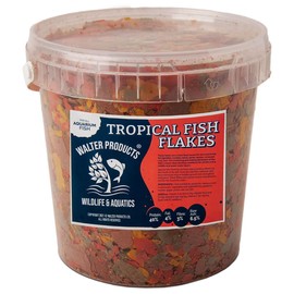 Walters Tropical Fish Flakes (1L Tub) | Tropical Fish Food Flakes for Tropical Aquarium Fish | Guppy, Daphnia and Cichlid Fish Food |