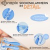 snapix® Sock Clips [Pack of 40] Including Peg Bag and