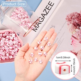 200PCS Baseball Beads for Jewelry Making, UHOMENY Baseball Shape Polymer Clay Spacer Loose Beads Ball Sports Beads for Jewelry Bracelets Necklace Earrings Charm Making Craft DIY Supplies with Box