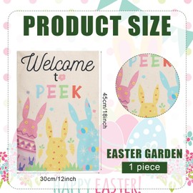 Gosknor Easter Flag, 45 x 30 cm, Colourful Garden Flag with Bunny, Double-Sided Easter Flag for the Yard as Decoration for Outdoor Use in the Holiday Garden