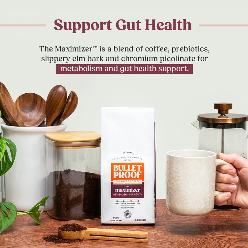 Bulletproof The Maximizer Ground Coffee, 10 Ounces, Clean Coffee with