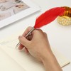 PATIKIL Wholesale 2pcs 1.0mm Feather Ballpoint Pen Black Ink Vintage