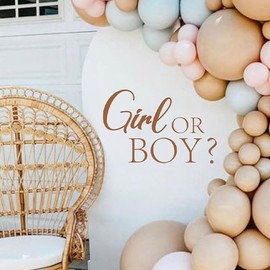 Girl or Boy? Wall Decal - Gender Reveal Girl Or Boy Baby Shower Decal Sign, Birthday, Welcome Baby Baptism Party Supplies, Photobooth Backdrop