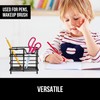 Stainless Steel Toothbrush Holder, Black Metal Bathroom Organizer, Compact Size