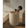 LezayXtra Ceramic Pen Holder for Desk, Ribbed Makeup Brush Organizer,