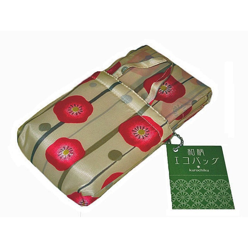 Kurochiku Japanese Pattern Shopping Eco Bag, Flower Housing Plum