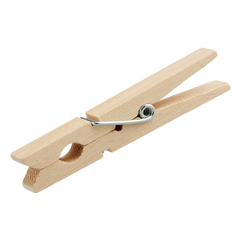 Pack of 100 wooden clothes pegs (2 x pack of 50)