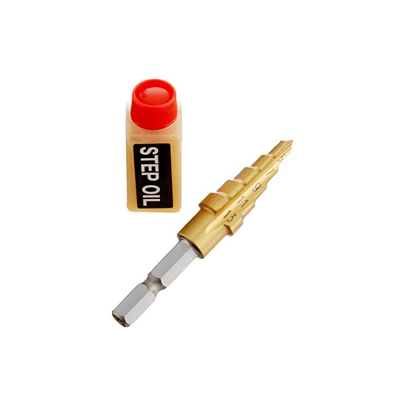 TRUSCO NMS-13G Hex Shaft Step Drill, 2 Blades, Titanium Coating,
