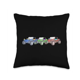 Beach and Dune Buggy, RC Cars & Trucks Gifts co. Dune Graphic Beach Buggy RC Car Truck Idea Throw Pillow, 16x16, Multicolor