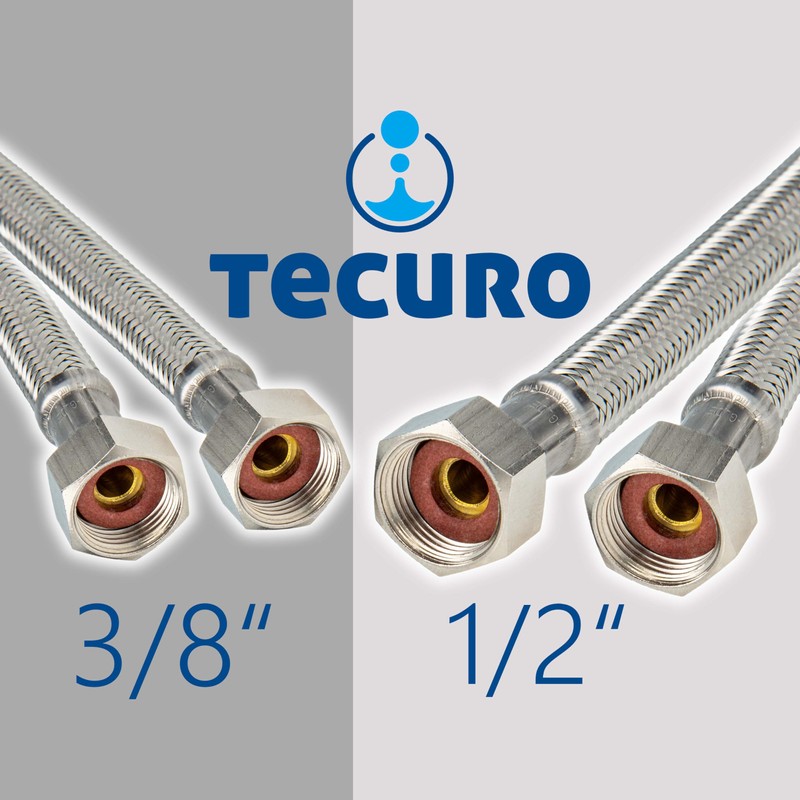 Tecuro Plumbing Connection Hose Extension 3/8 Inch Union Nut x