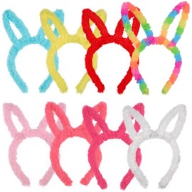 Candygirl Rabbit Ears Headbands, Rabbit Ears, Hair Bands for Party Favours, Cute Party Headband, Easter Costume (8 Pieces)