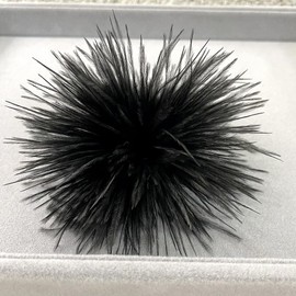 SYSUII Women's Feather Brooch Natural Ostrich Feather Brooch Pins Dress Accessories Fascinators Costumes Decor Hair Accessory Hair Clip Headpiece for Birthday Wedding Party Black