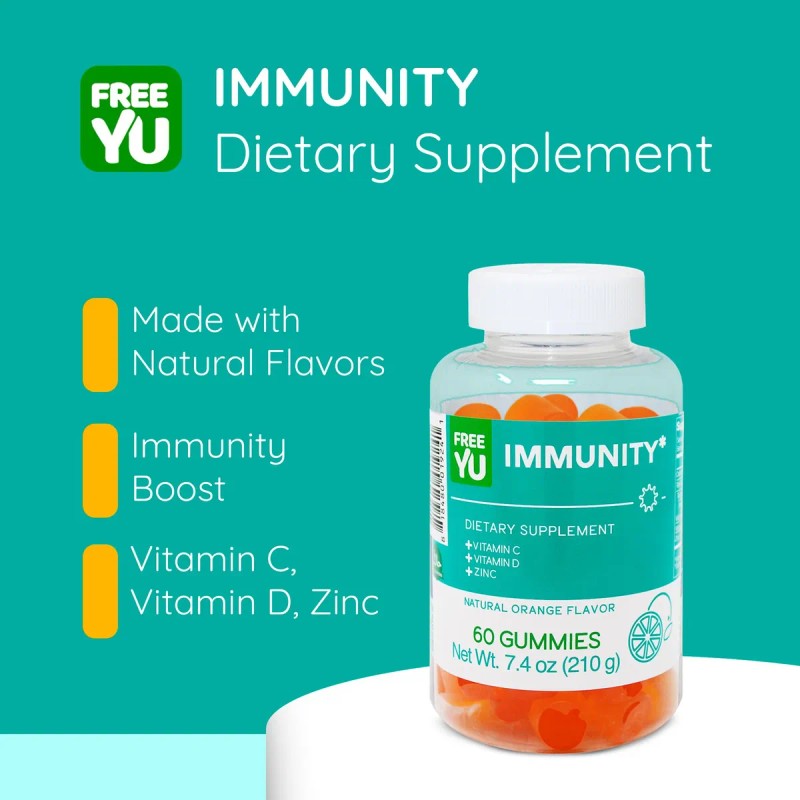Freeyu Gomitas Inmunidad Vitaminas C D Zinc 60 Gomitas