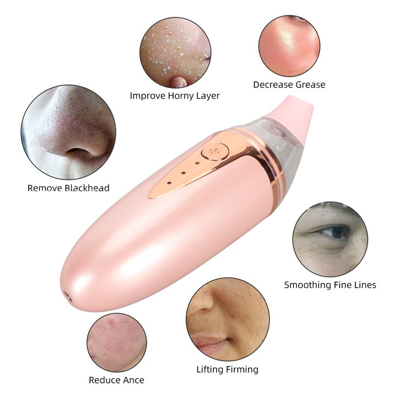 Silicone Blackhead Remover 3 Suction Levels 3 Replacement Tips USB