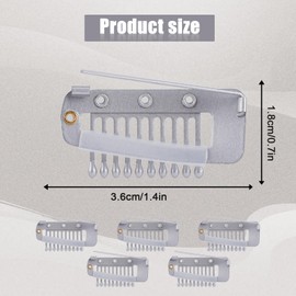 Pack of 6 Chunni Clips, Stainless Steel Hidden Wigs Clips with Safety Pin Chunni Grip Clips Chunni Dupatta Adjustment Clips for Hair Extensions