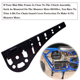 Mini Bike Chain Guard for Most Mini Bikes with Predator 212cc 196cc 200cc Gx160 Gx200 Tilotson 212r Tecumseh Engine, Black Mini Bike Parts