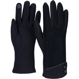 styleBREAKER 09010029 Women's Touchscreen Gloves with Ribbed Pattern and Fleece Lining, Warm Thermal Finger Gloves, Winter, darkblue