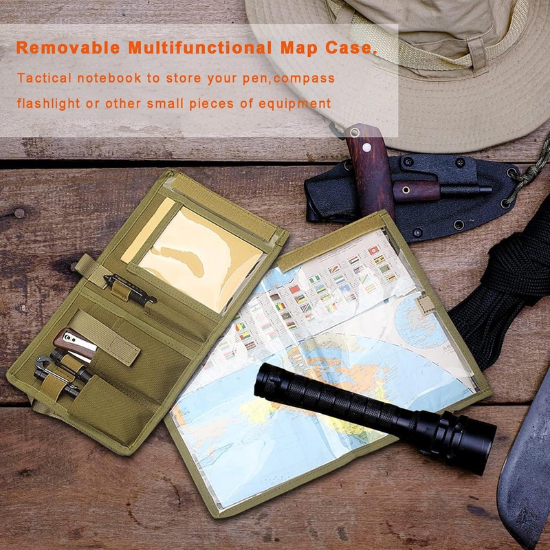 Map Case,Tactical Notebook,Waterproof map case for Hiking, Tactical, Outdoor Activities,