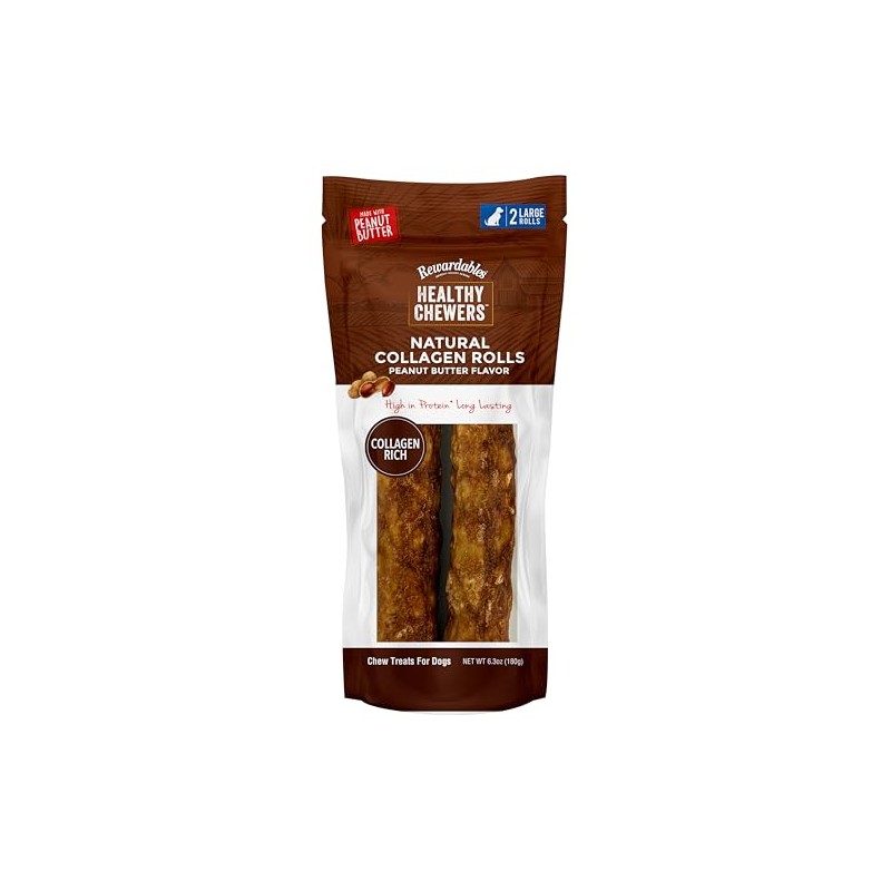 Rewardables Healthy Chewers Peanut Butter Collagen Rolls 2 Count |
