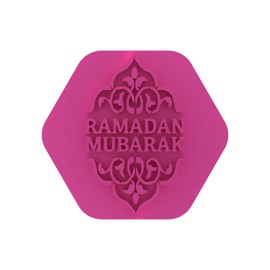 LissieLou Ramadan Mubarak Decorative Cookie Stamp Ramadan Eid Celebrations Icing Fondant Embosser - Light Pink