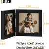 decorUhome Double 4x4 Picture Frame Vertical, Engineered Wood Bifold Photo