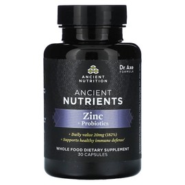 Ancient Nutrition Zinc + Probiotics 30 Capsules, 30 Tablets, 2 Count / Ancient Nutrition 아연 + 프로바이오틱스 30 캡슐, 30정, 2개