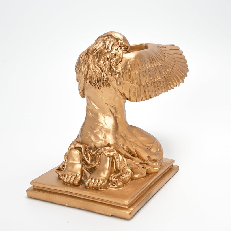 Mfjl 2PCS Kneeling Ark Angel Statue, Religious Memorial Figurine for