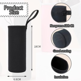 3 Premium Insulated Water Bottle Sleeves for Optimal Drinking Water Temperature, Insulated Cooler Bag for Outdoor Sports, Camping, Hiking and Travel(550ml, Black)