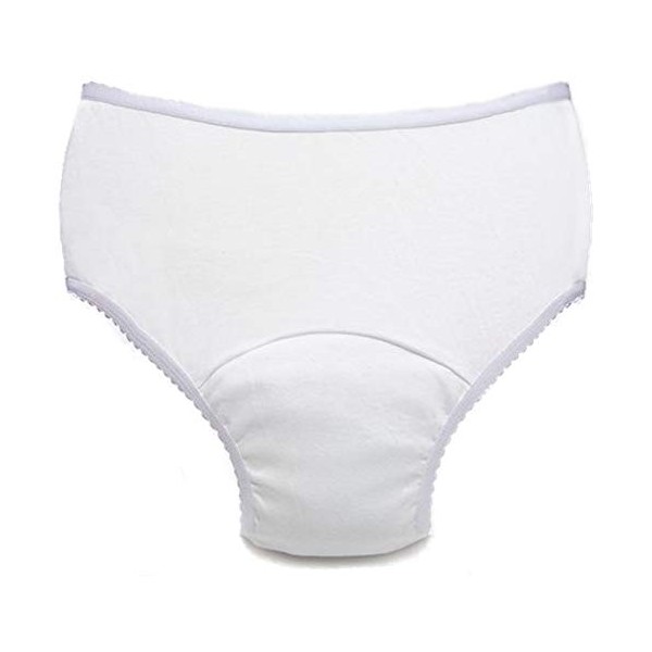 Comfort Finds Ladies Reusable Incontinence Panty 10oz - White - Medium 28-31 - Single Unit
