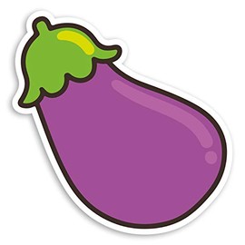 2 x 10cm Purple Eggplant Vinyl Stickers - Aubergine Funny Laptop Sticker #34012 (10cm Tall)