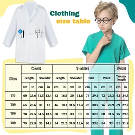 JONRRYIN Doctor Coat Children's Costumes, Doctor Case Costume, Doctor Children with Doctor Role Play Accessories, Doctor Fancy Dress Up Play Sets, Fancy Dress Gifts for Children 3 4 5 6 7 8 9 10 Years