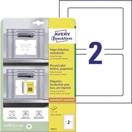 AVERY Zweckform Art. 8002-5 Carrier Labels (10 Label Holders, 160 x 120 mm, Can be Glued with All Labels as Often as Required Without Residue, for Shelves, Boxes, Containers in Warehouse and