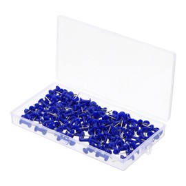 PATIKIL Push Pins 8x23mm, 120pcs Metal Point Plastic Head Decorative Thumbtacks Cork Boards Maps Picture Hanging for Home Office Use, Blue