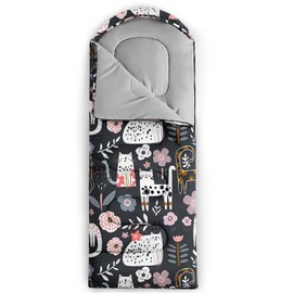 Tuzaovy Cozy cat Womens Teen Girls Sleeping Bag Ages 3-6,Adult Animal Camping Sleeping Bag for Kids 10-12 Boys