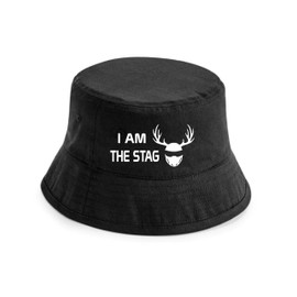 Print4U I Am The Stag Bucket Hat Stag Night Groom Wedding Gift for Men Black LXL